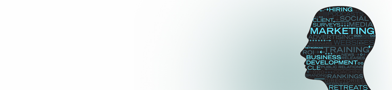 Silhouette of a man's head with the word 'marketing' prominently displayed in the background